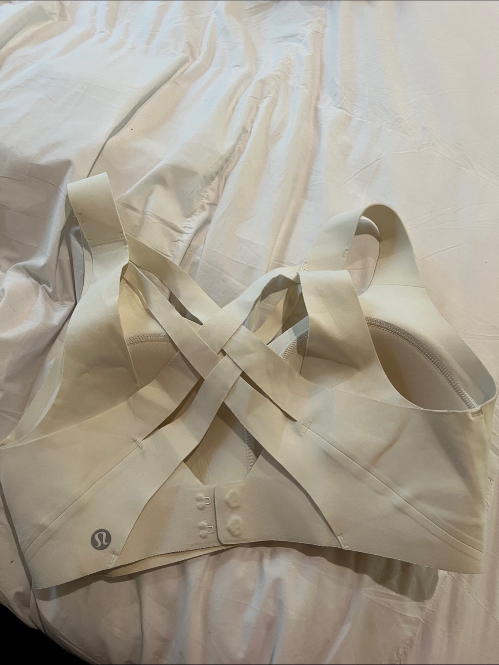 lululemon athletica Cream Crisscross Back Sports Bra